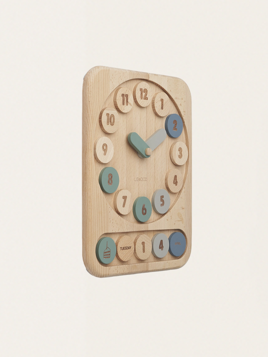 Drewniany zegar z ruchomymi elementami Yelena